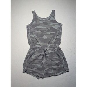 Athleta Girl Camo Sleeveless Romper | Gray Utility Athletic One-Piece | Youth